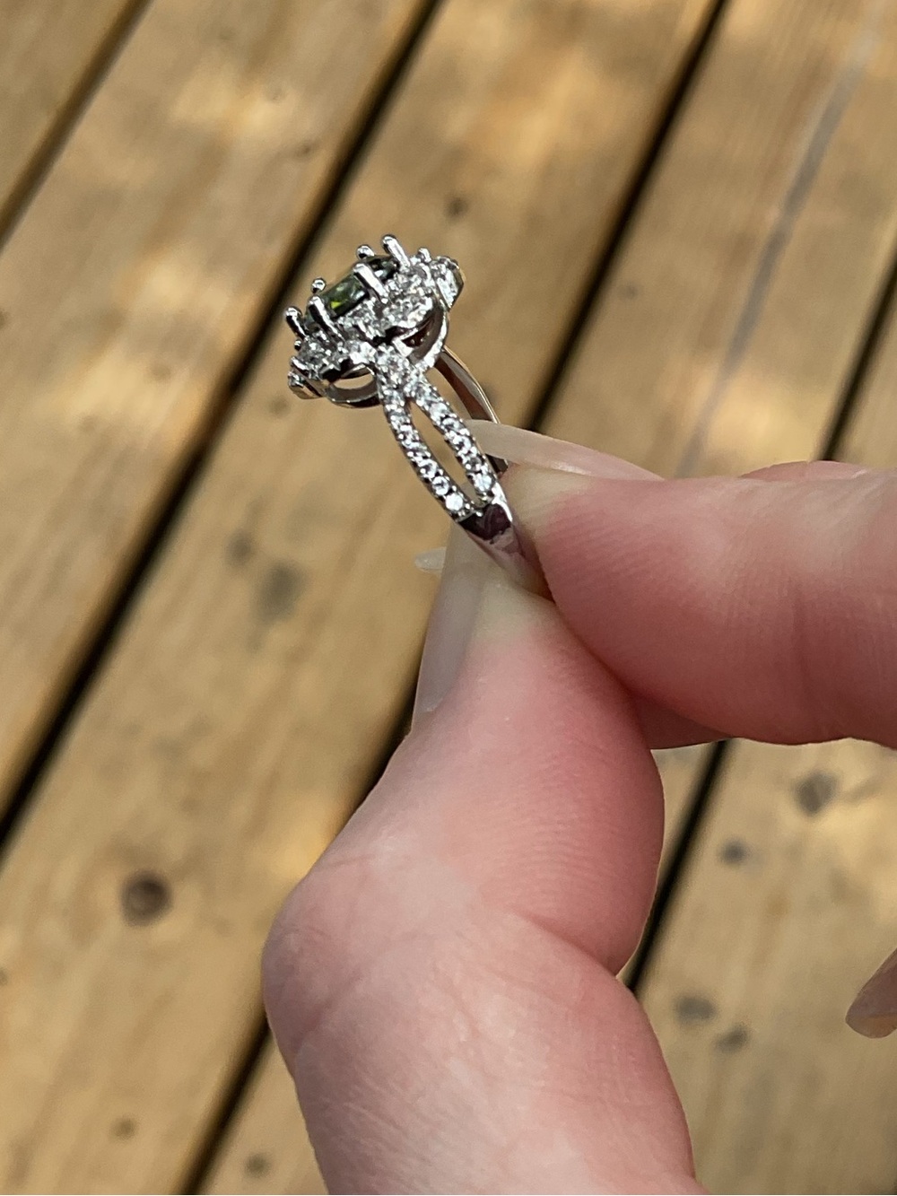 1 Ct Genuine Green Moissanite Halo Ring NWT | GRA Certified | Size 7 | Stunning - Picture 8 of 15